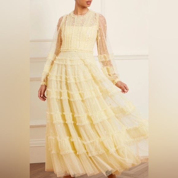 NEEDLE AND THREAD VIOLET SHIMMER ANKLE GOWN - Picture 3 of 12